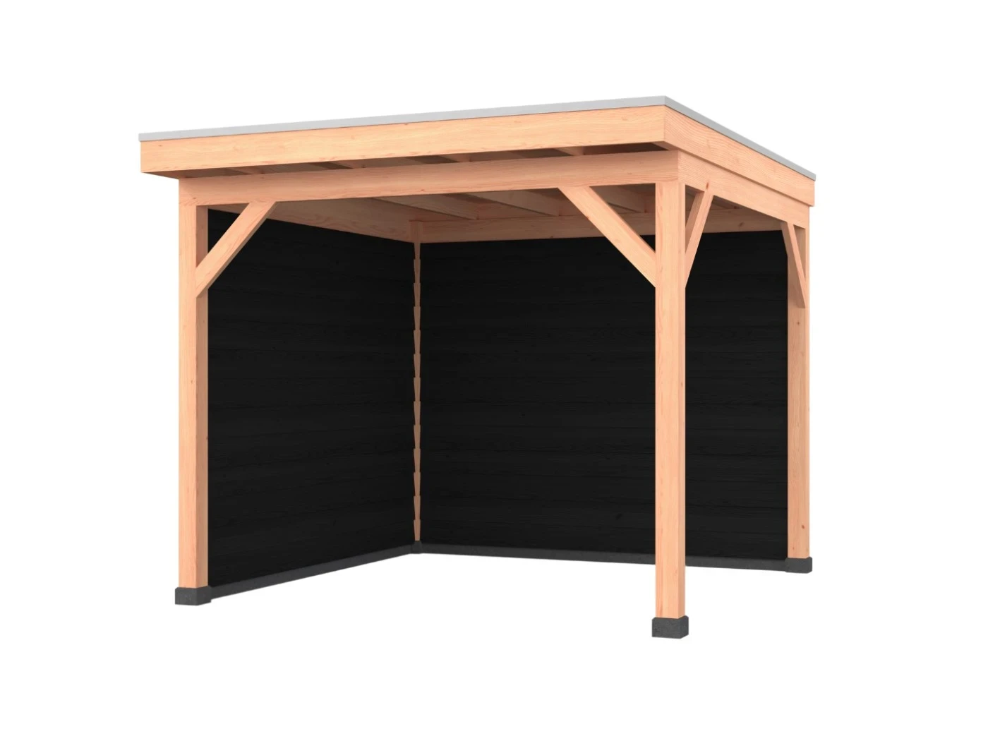 Douglas overkapping, 300 x 300, met achterwand en zijwand, Westwood Comfort Zwart - Afbeelding 1